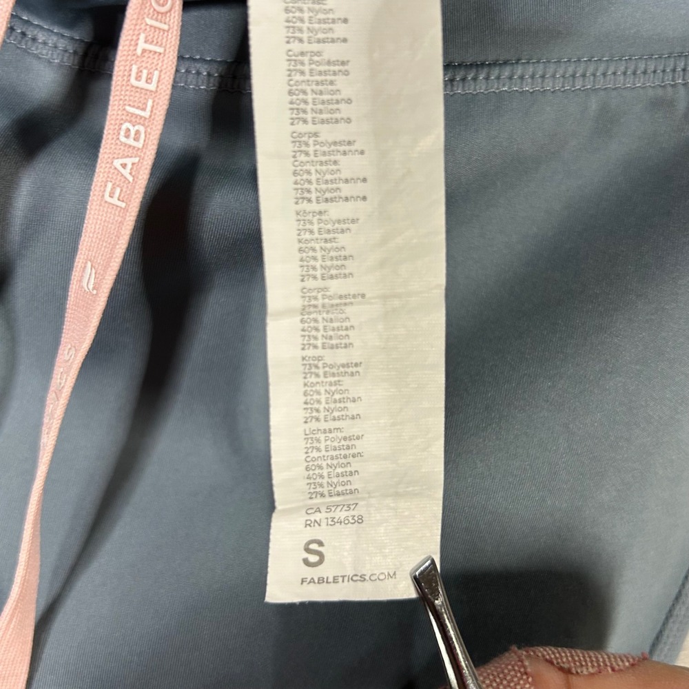 Fabletics Womens Small Gray‎ High Waisted Workout Leggings Drawstring Activewear - Picture 12 of 16